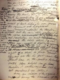 page from Mary's 1st (rough) draft with Percy's edits in the margins